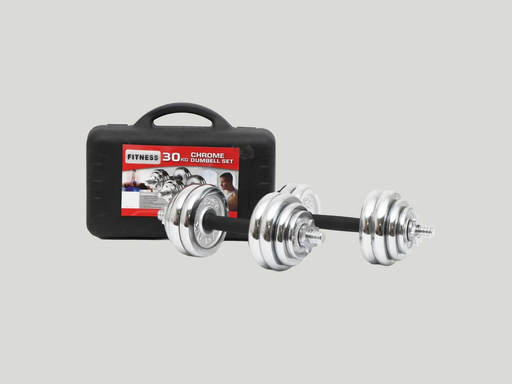 York Fitness 30KG Chrome Dumbbell Set